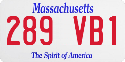 MA license plate 289VB1