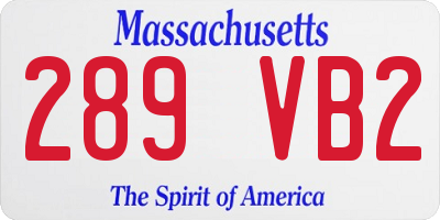 MA license plate 289VB2