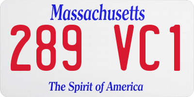 MA license plate 289VC1