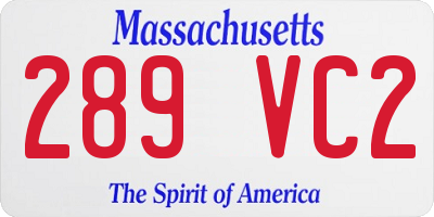 MA license plate 289VC2