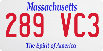 MA license plate 289VC3