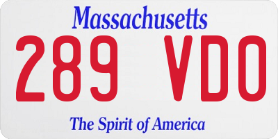 MA license plate 289VD0