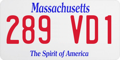 MA license plate 289VD1