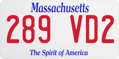 MA license plate 289VD2