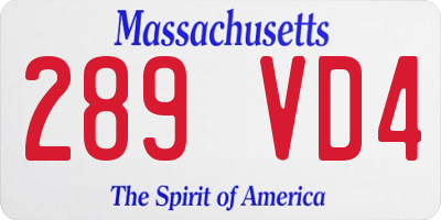 MA license plate 289VD4