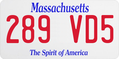 MA license plate 289VD5