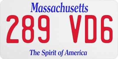 MA license plate 289VD6