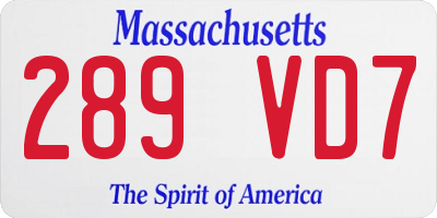 MA license plate 289VD7