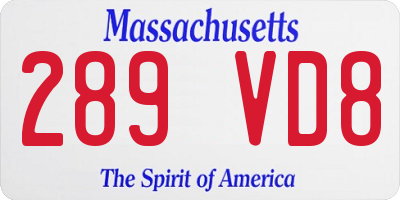 MA license plate 289VD8