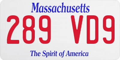 MA license plate 289VD9