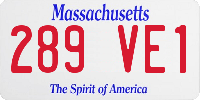 MA license plate 289VE1