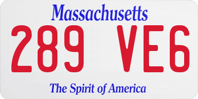 MA license plate 289VE6