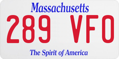 MA license plate 289VF0