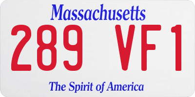 MA license plate 289VF1