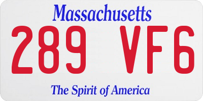 MA license plate 289VF6