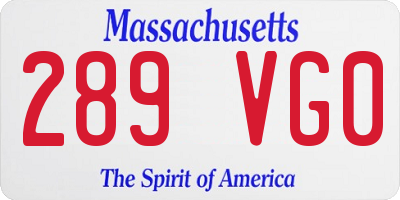 MA license plate 289VG0