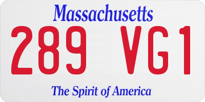 MA license plate 289VG1