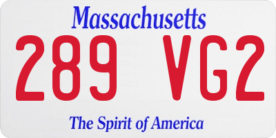 MA license plate 289VG2