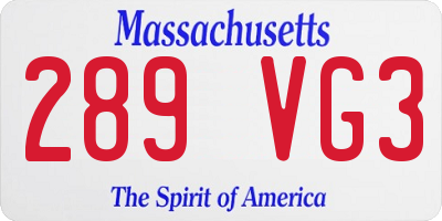 MA license plate 289VG3