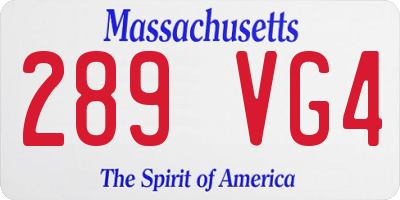 MA license plate 289VG4