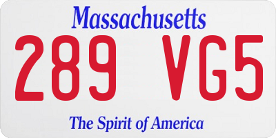 MA license plate 289VG5