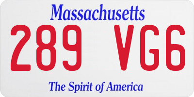 MA license plate 289VG6