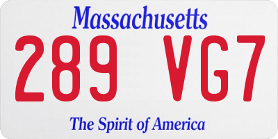 MA license plate 289VG7