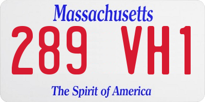 MA license plate 289VH1