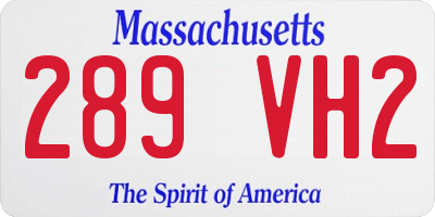 MA license plate 289VH2