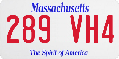MA license plate 289VH4
