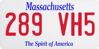 MA license plate 289VH5