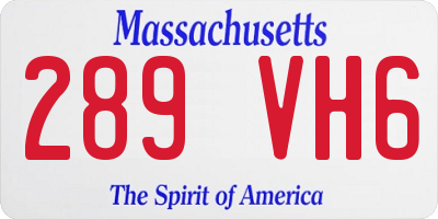MA license plate 289VH6