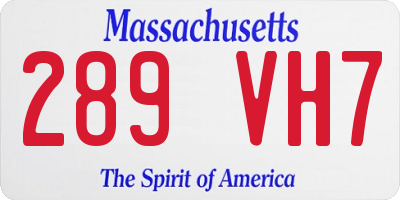 MA license plate 289VH7