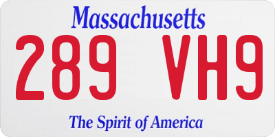 MA license plate 289VH9