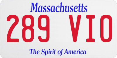 MA license plate 289VI0