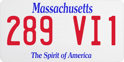 MA license plate 289VI1