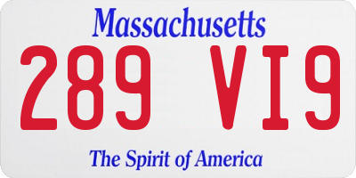 MA license plate 289VI9