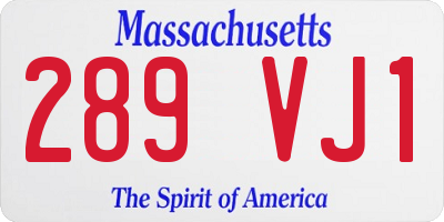 MA license plate 289VJ1