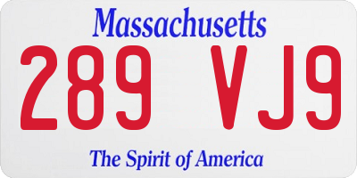 MA license plate 289VJ9