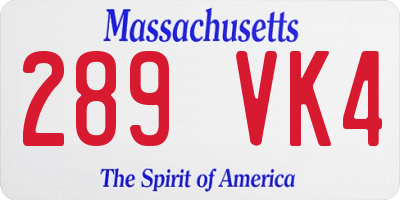 MA license plate 289VK4