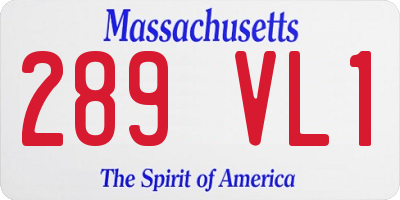 MA license plate 289VL1
