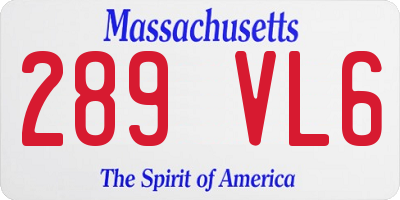 MA license plate 289VL6
