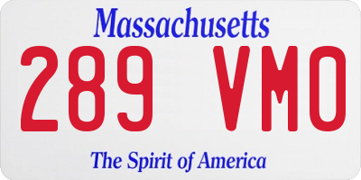 MA license plate 289VM0