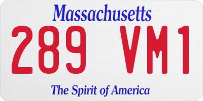 MA license plate 289VM1