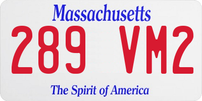 MA license plate 289VM2