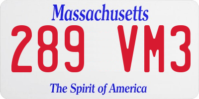 MA license plate 289VM3