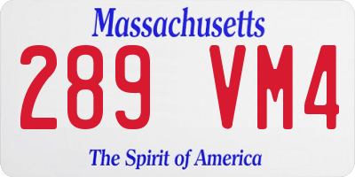 MA license plate 289VM4