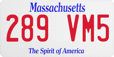 MA license plate 289VM5