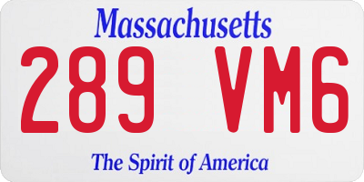 MA license plate 289VM6