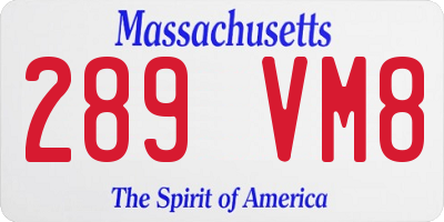MA license plate 289VM8